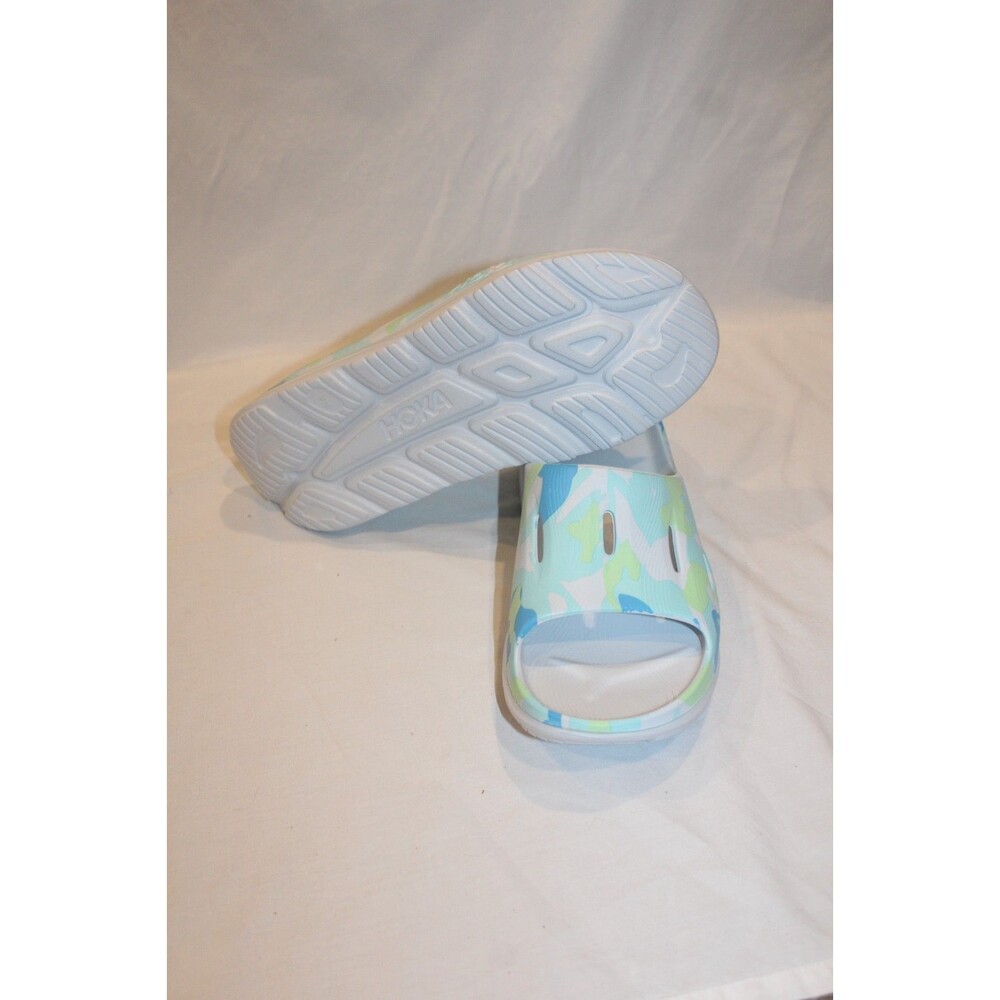 HOKA Men's U Ora Recovery Slide Sandals White Camo Blue Green NWT sz 12 - Picture 6 of 6